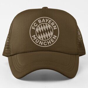 NEW FC Bayern Munich Tonal Foam Trucker Mesh Snapback Hat BROWN